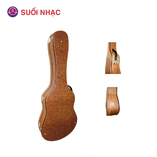 Case guitar màu da bò